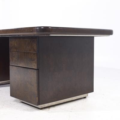  Helikon Helikon Mid Century Burlwood Executive Desk