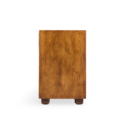  Henredon Furniture Henredon Campaign Mid Century Oak and Brass Lowboy Dresser