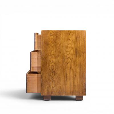  Henredon Furniture Henredon Campaign Mid Century Oak and Brass Lowboy Dresser