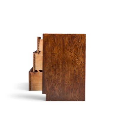  Henredon Furniture Henredon Campaign Mid Century Oak and Brass Lowboy Dresser