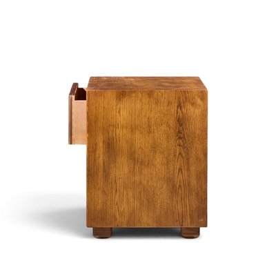  Henredon Furniture Henredon Campaign Mid Century Oak and Brass Nightstands Pair