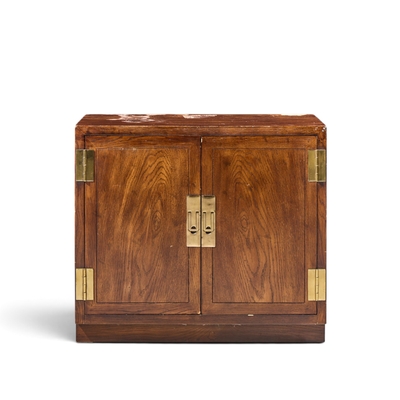  Henredon Furniture Henredon Campaign Mid Century Walnut and Brass Cabinet