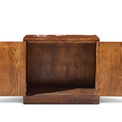  Henredon Furniture Henredon Campaign Mid Century Walnut and Brass Cabinet
