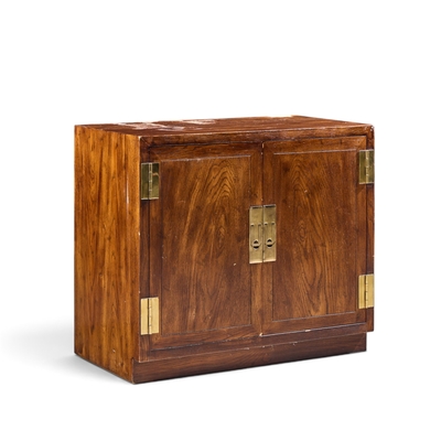  Henredon Furniture Henredon Campaign Mid Century Walnut and Brass Cabinet