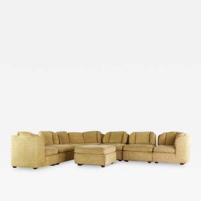  Henredon Furniture Henredon Mid Century Folio 500 7 Piece Modular Scallop Back Sectional Sofa