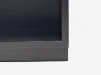  Henredon Furniture Henredon Mid Century Modern Black Lacquer Brass Campaign Nightstands 1960s