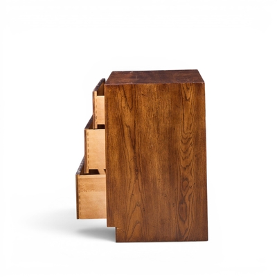  Henredon Furniture Henredon Scene One Oak and Brass Campaign Dresser Chests of Drawers Pair