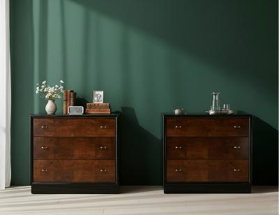 Henredon Furniture Pair of Walnut Chest of Drawers by Henredon in High Gloss Finish