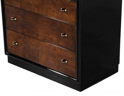  Henredon Furniture Pair of Walnut Chest of Drawers by Henredon in High Gloss Finish