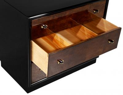  Henredon Furniture Pair of Walnut Chest of Drawers by Henredon in High Gloss Finish