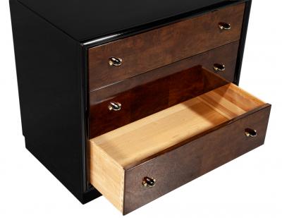  Henredon Furniture Pair of Walnut Chest of Drawers by Henredon in High Gloss Finish