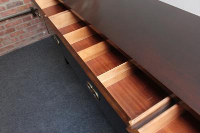  Henredon Furniture Vintage Stained Satinwood Nine Drawer Dresser with Brass Pulls by Henredon
