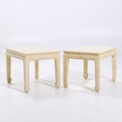  Henredon Henredon Mid Century Goatskin Side Tables Pair