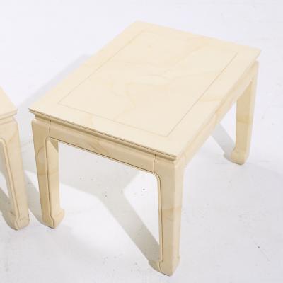  Henredon Henredon Mid Century Goatskin Side Tables Pair