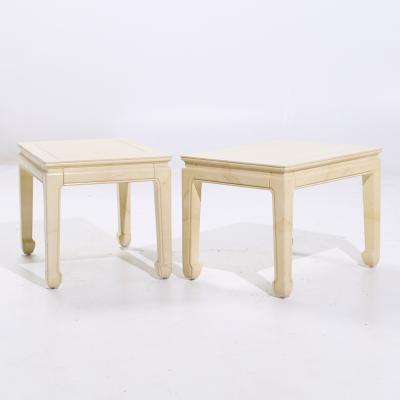  Henredon Henredon Mid Century Goatskin Side Tables Pair