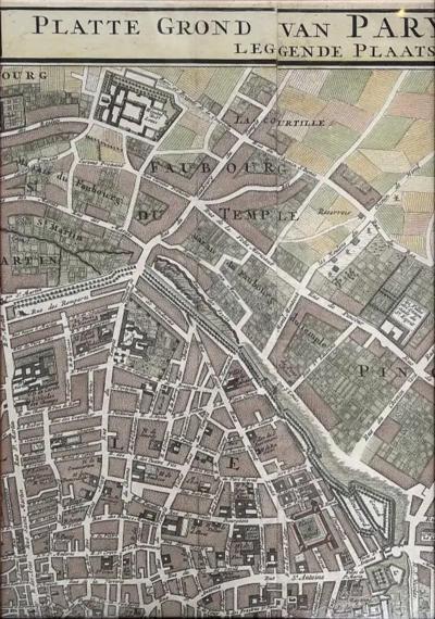  Henredon Map of Paris Le Plan des Paris Ses Faubourgs et Environs 8 Framed Prints