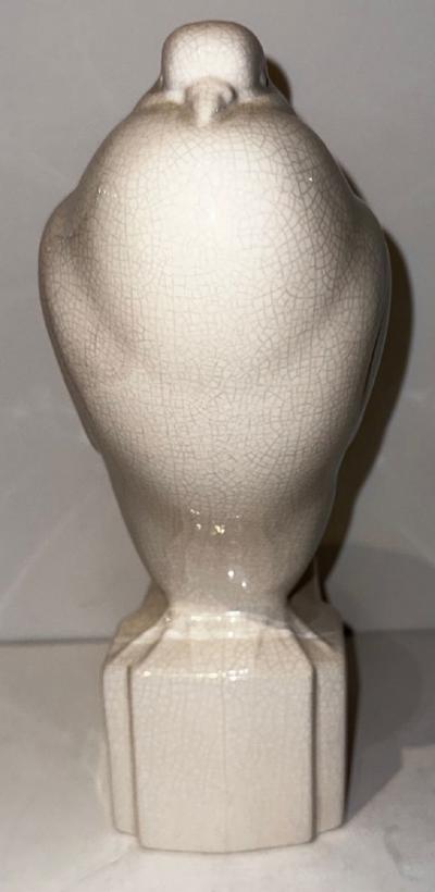  Henri Guingot Henri Guingot Saint Clement France White Crackle Ceramic Dove