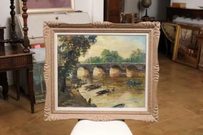  Henri Pontoy French Henri Jean Pontoy Oil on Canvas Painting of the Pont Neuf over the Seine