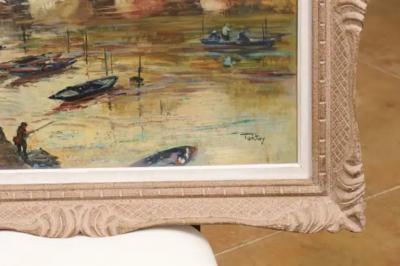  Henri Pontoy French Henri Jean Pontoy Oil on Canvas Painting of the Pont Neuf over the Seine