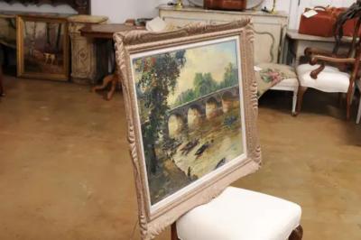  Henri Pontoy French Henri Jean Pontoy Oil on Canvas Painting of the Pont Neuf over the Seine