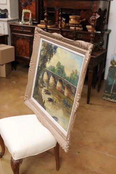  Henri Pontoy French Henri Jean Pontoy Oil on Canvas Painting of the Pont Neuf over the Seine