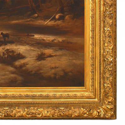  Henri Van Maas Continental Dutch Landscape Of Sheep By A Cottage