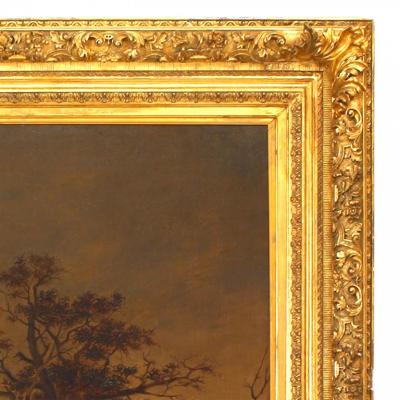  Henri Van Maas Continental Dutch Landscape Of Sheep By A Cottage