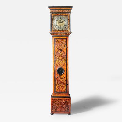  Henry Godfrey London 17th Century William and Mary Eight Day burl Elm Floral Marquetry Longcase Clock