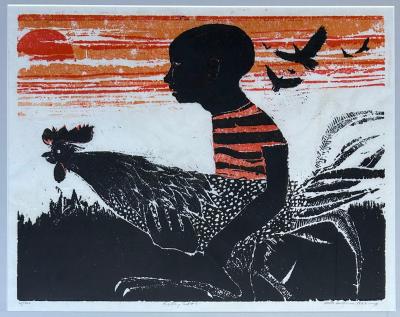  Henry Williams African American Walter Henry Williams Print Fighting Cock 3 