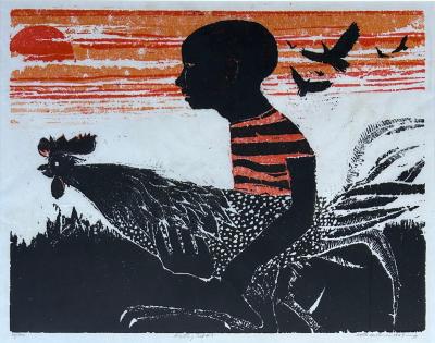  Henry Williams African American Walter Henry Williams Print Fighting Cock 3 