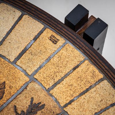  Herbarium Coffee Table with Floral Impressions by Roger Capron France 1960s