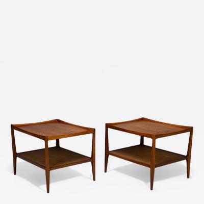  Heritage Furniture Heritage American Modern Walnut Cane End Tables USA 1960s