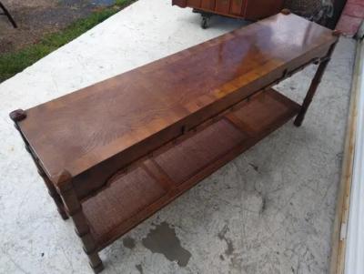  Heritage Furniture Heritage Furniture Faux Bamboo and Cane Console