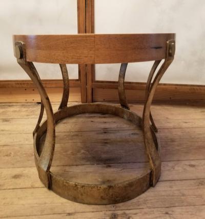  Heritage Furniture Pair of 1960s Heritage Cypress Oval Side Tables with Gilt Iron Bases