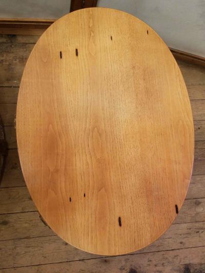  Heritage Furniture Pair of 1960s Heritage Cypress Oval Side Tables with Gilt Iron Bases