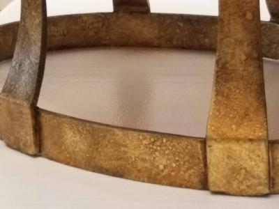  Heritage Furniture Pair of 1960s Heritage Cypress Oval Side Tables with Gilt Iron Bases