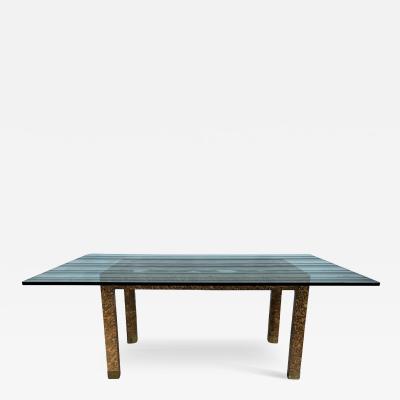  Heritage Henredon Henredon Fretwork Tortoise Shell Base w 3 4 Glass Top Dining Table