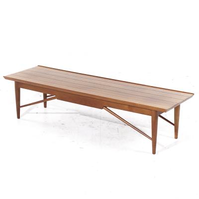  Heritage Henredon Henredon Heritage Mid Century Walnut Coffee Table