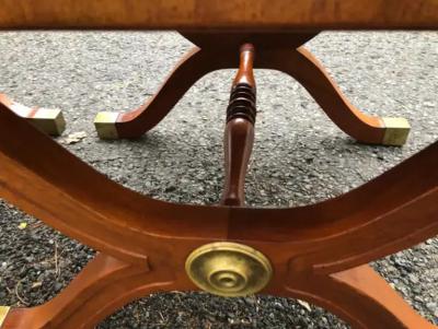  Heritage Henredon Magnificent Pair Dorothy Draper X Base Espana Side Table Bench Hollywood Regency