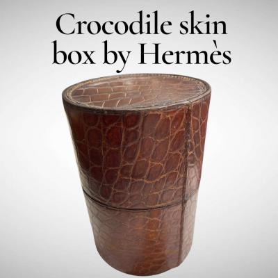  Herm s 1950s Decorative box in crocodile skin by Herm s