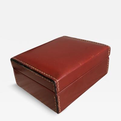  Herm s 1950s Stitched leather box attributed to Paul Dupre Lafon for Herm s