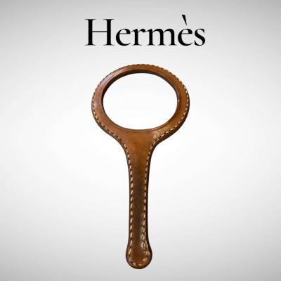  Herm s 1950s Stitched leather magnificent glass by Herm s