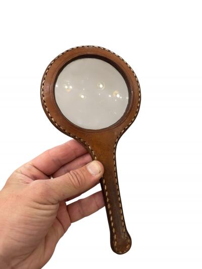  Herm s 1950s Stitched leather magnificent glass by Herm s