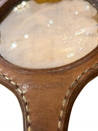  Herm s 1950s Stitched leather magnificent glass by Herm s