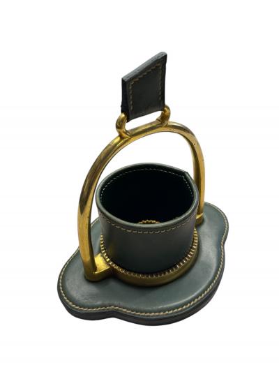  Herm s 1950s Stitched leather pen pot by Herm s