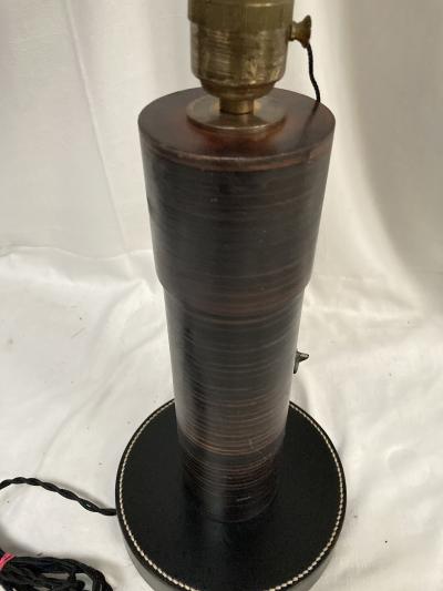  Herm s 1950s Stitched leather table lamp by Paul Dupre Lafon for Herm s