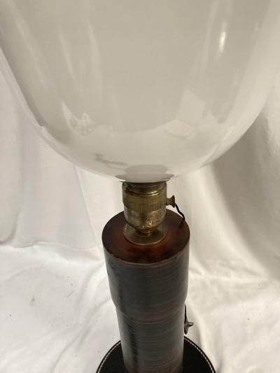  Herm s 1950s Stitched leather table lamp by Paul Dupre Lafon for Herm s