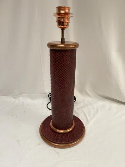  Herm s 1950s lamp covered with python skin attributed to Herm s