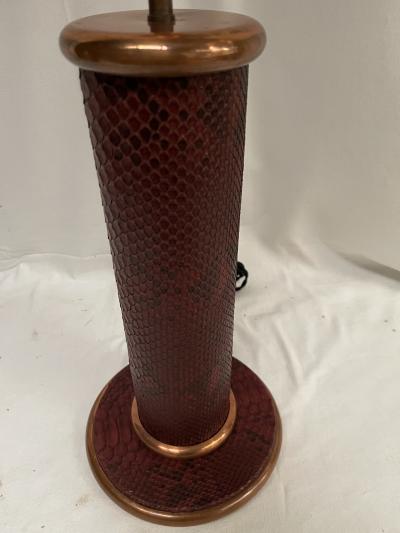  Herm s 1950s lamp covered with python skin attributed to Herm s