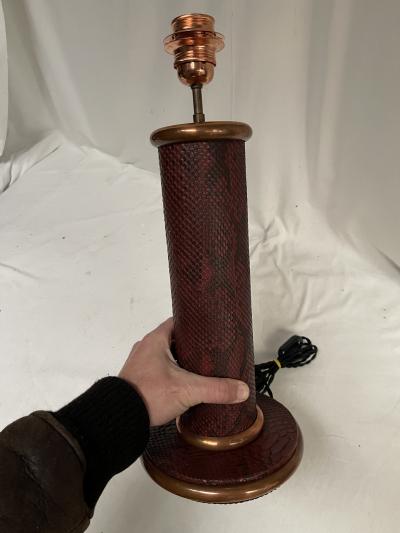  Herm s 1950s lamp covered with python skin attributed to Herm s